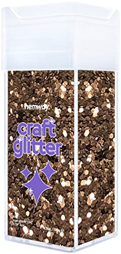 Hemway Craft Glitter Shaker Bronze Brown 110g Super Chunky | for Resin & Epoxy Crafts, Christmas Art Supplies, Nail, Body, Face, Eye, Festival, Crafting, Slime, Sparkle