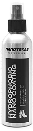 Nanotekas Hydrophobic Shoe Protector Spray - Nano Suede Shoe Protectant Spray in 150ml/5oz Bottle - Silicone Free Waterproof Spray for Shoes - Long Lasting Safeguard for Color & Fabric Preservation
