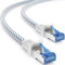 deleyCON 20m CAT 8 Patchkabel (40 Gbit/s, 2000 MHz) Gigabit Netzwerkkabel Ethernet Kabel RJ45 S/FTP POE CAT8 LAN Kabel für PS5 Router Modem TV Switch Laptop - Weiß