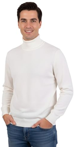 Marenza Jersey de Hombre de Cuello Alto en Mezcla de Cachemira de Manga Larga Made in Italy