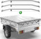 Tarpofix® Anhängerplane 207x114 cm + 3X Planenbügel | Anhänger Plane Flachplane aus PVC PLANENMATERIAL | Verstärkte Stema Anhänger Plane für 750kg PKW Hänger | Abdeckplane + Flachplanenbügel | Grau