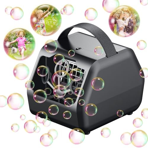KASTEWILL Seifenblasenmaschine 5000+/min, Neuest 2024 tragbare Blasenmaschine für Kinder 500 ml, Kombinationen aus kleinen und großen Blasen, Bubble Maschine für Geburtstag, Party, Hochzeit-Schwarz