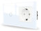 JIMEIDA Touch Lichtschalter mit Steckdose weiß Unterputz 1 Fach 1 Weg,Glas Panel und Status-LED Wandschalter,Kein Neutralleiter Erforderlich,157 * 86mm