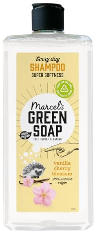 Marcel's Green Soap - Every Day Shampoo Vanille & Kirschblüte – Mikroplastikfreie Formel - Vegan - Nachfüllbar - 300 ml
