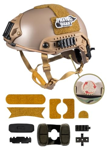 FMATAL GEAR Fast Ballistic Helmet 3mm Thickness Airsoft Helmets Tactical Helmet for Paintball Outdoor Sports Hunting Shooting (L/XL, DE)