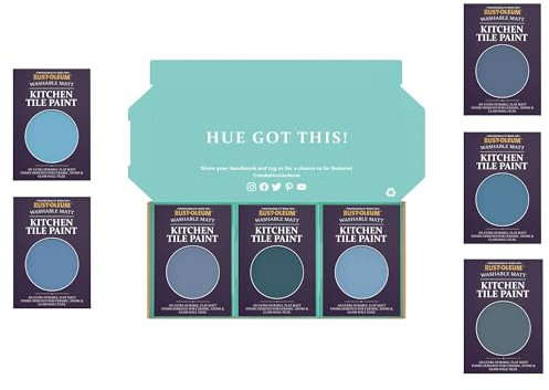 Rust-Oleum Kitchen Wall Tile Paint in Matt Finish – Deep Blue Tester Box