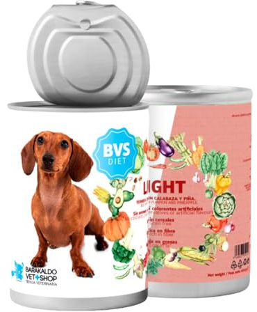 Barakaldo Vet Shop Nourriture humide pour chiens Diet Light Grain Free Veau à la citrouille et à l'ananas | Aliment diététique complet pour processus de perte de poids faible en gras | 6 unités x 400