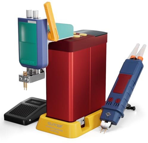 GLITTER Punktschweißgerät, 14500W 2500A Punktschweißgerät für Akkus, Akku Schweißgerät mit Automatischer und manueller Modus Fußpedal, 99 Gänge Battery Spot Welder für Batch DIY 18650 Akkupack, 801D