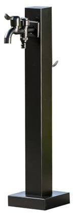 Colonne d'eau de jardin extérieure en acier inoxydable avec robinet, Support De Tuyau D'Arrosage Autoportant, pour Le Lavage d'irrigation d'arrosage de pelouse(60 * 14 * 14cm/23 * 5 * 5in)