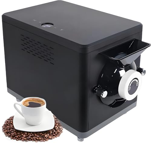 vnmudzeo Tostadora De Café Comercial De 1000 G - 5-60 Min Temporizador Y Control De 100-250 °C, Calentamiento del Tambor, para Hoteles Y Restaurantes Black