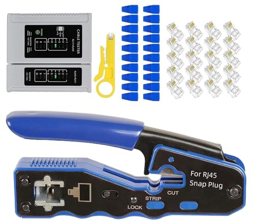 Crimpadora Para Cables Eléctricos | Juego de Abrazaderas Domésticas,Alicates ergonómicos para líneas telefónicas y aplicaciones de red informática