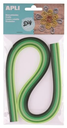 B.Papel Quilling Tonos Verdes 120 Tiras