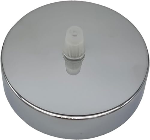 LEDSone Rosace de plafond vintage couleur chrome parfaite pour câble flexible en tissu, plaque de montage pour plafonnier en métal de 100 mm avec accessoires pour plafonnier et applique murale
