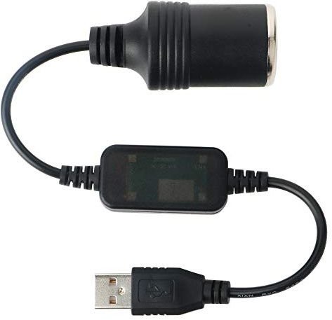 GTIWUNG USB 5V Macho a 12 V Enchufe del Encendedor de Cigarrillos del Coche Hembra, Convertidor de Alimentación, E-Dog