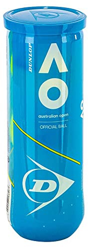 DUNLOP Australian Open (AO) Extra Duty All-Court Tennis Balls - 3 Ball Can (18 Cans)