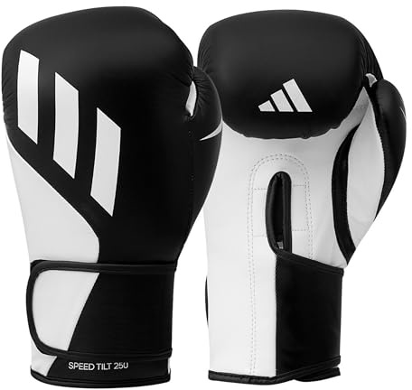 Adidas Boxhandschuhe Speed Tilt 250- mit innovativer TILT-Technologie, Schwarz/Weiß, 12 oz