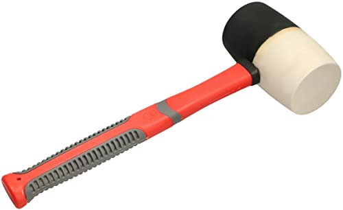 Martello in gomma KOTARBAU® 900 G martello a doppia testa a faccia morbida bianco e nero.Non lascia segni su materiali fragili.Manico in fibra di vetro che assorbe gli urti