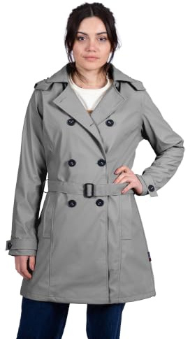 Breizh Ocean - Ciré Imperméable, du XS au 3XL, Création Française CARNAC, Trench Femme avec Capuche Amovible - Coupe vent, Impermeable et Manteau Femme