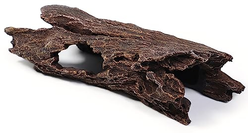 Fish Tank Decorations - Large Aquarium Decorations Air Bubbler Tree Fish House for Betta Hideout Caves Buddha Decor Temple Ruins Arched Betta Fish Accessories Reptile House Shelter Decor (Wood A-M)