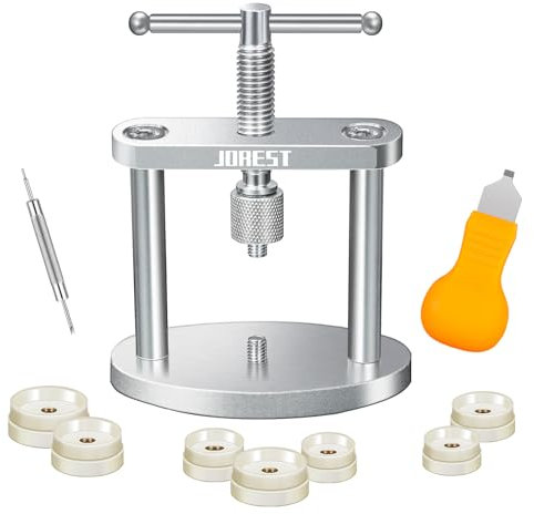 JOREST Uhr Presse Set für Uhren Reparatur, Uhrenschließer Einpresswerkzeug Gehäuseschließer, Feinmechaniker Uhrenwerkzeug Uhrenöffner für Batteriewechsel, Nur für Runde Zifferblätter