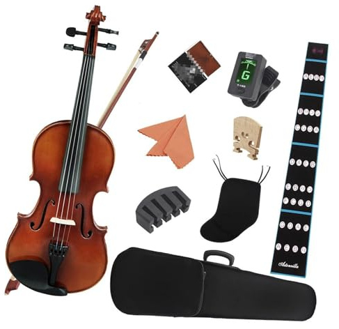 strumento violino 4/4 1/4 1/8 Violino Acustico In Legno Massello Colore Naturale Tiglio Violino Kit Strumento A Corde Con Custodia E Arco (Color : 1-4 Violin Set)