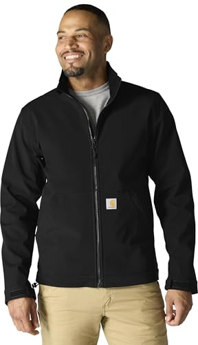 Carhartt Chaqueta Softshell de ajuste relajado Rain Defender para hombre, Negro -, XX-Large