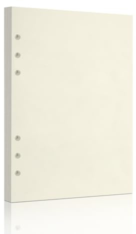 A5 Blank Refill Paper, Loose Leaf Paper 6 Hole Notebook Refills | for 6 Ring Refillable Binder Notebook Planner Diary Journals Painting -Blank Pages,80 Sheets/160 Pages (Beige Blank, A5)