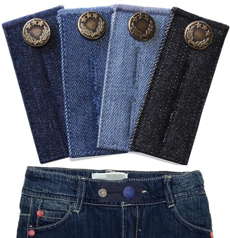 Hosenbunderweiterung,4 Stück Hosen Erweiterung,Elastische Knopfverlängerung Für Hosen,Hosenerweiterung Schwangerschaft,Taillenverlängerungen,Hosenerweiterung Für Jeans Röcke Hosen Umstandshose