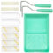 11er Farbe Roller Kit, 10cm Mikrofaser Farbe Roller Abdeckungen, Schaumstoff Farbe Roller, Mini Wolle Mischung Farbe Rollen mit Tray, kleine Farbe Roller Set