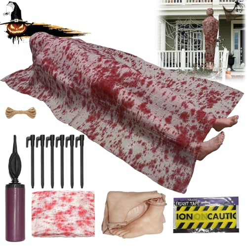 Cadavere di Halloween,Morta Puntelli Scena,Decorazioni del Cadavere di Halloween,Halloween Bambola Gonfiabile Cadavere Decorazioni,Halloween Fest Decorazioni Interno ed Esterno (con le gambe)