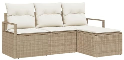 vidaXL Soffset 4 st Beige konstrotting