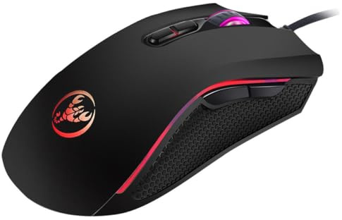 Tofficu 1 Pieza Ratón Gaming con Cable dpi Ajustable Iluminación LED Accesorio de Ordenador Duradero para Casa y Oficina