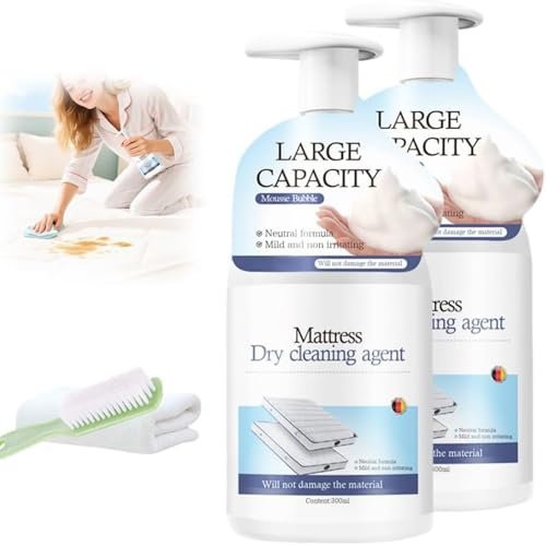 Rimodellamento del pulitore del materasso, detergente per tappezzeria per mobili, sudore urina Sangue veloce che agisce, rimuove gli odori, inibitore degli acari della polvere (2)