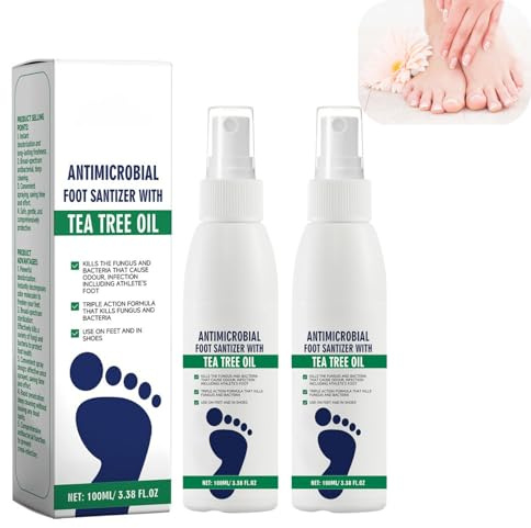 2pcs Foot Spray with Tea Tree Oil,Tea Tree Oil Foot Spray,Clean Feet And Shoes, Keep Fresh, Fast Dry, Suitable For Travel.