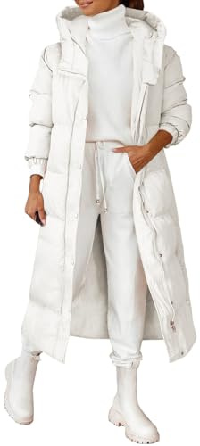 Genérico chaquetas mujer invierno Abrigos Mujer Invierno Chaqueta Con Cremallera De Piel Sintética Cálido Larga Plumifero Cortavientos Con Bolsillos Plumiferos chaqueta talla grande