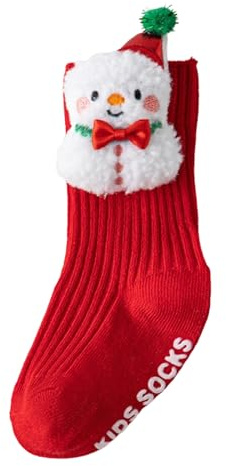 Generisch Calcetines de bebé 2026 para bebés que aprenden a caminar, con motivos navideños festivos para un agarre seguro en el suelo calzado cómodo., rojo, 2-3 años