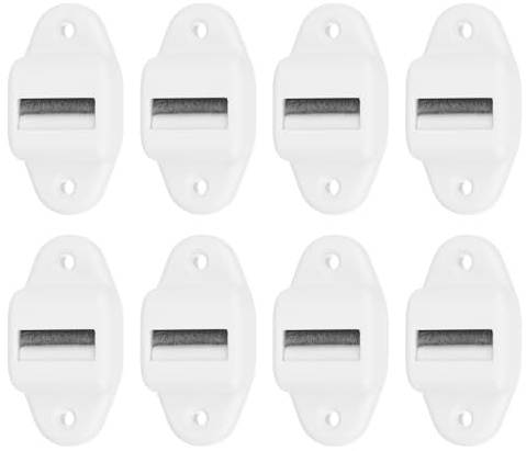 QUARKZMAN 8 stycken rullluckor, bältesguide, ytmonterad med borste och rulle för 23 mm rullgardinsbälte, bredd med 45 mm, hålavstånd rulllindare, klämband, bandguide, borsttätning, vit