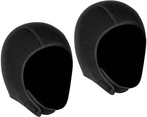 ZDAGELD Gorro de Buceo de Neopreno (2 Unidades), Gorro de Natación Cálido para Hombres y Mujeres, de Natación, Surf, Kayak, Vela y Deportes Acuáticos, con Correa para la Bar (L)