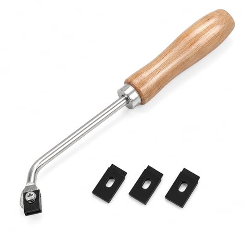 Uadme Gouge à Rainurer en Bois, Rainurage de Sol en Plastique PVC, avec 3 Lames de Rechange, Couteau à Rainurer en Acier, Outils de Revêtement