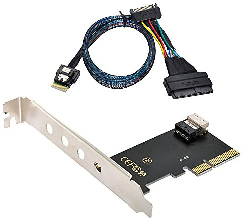 NFHK PCI-E 3.0 4.0 auf SFF-8654 Slimline SAS Card Adapter und U.2 U2 SFF-8639 NVME PCIe SSD Kabel für Mainboard SSD