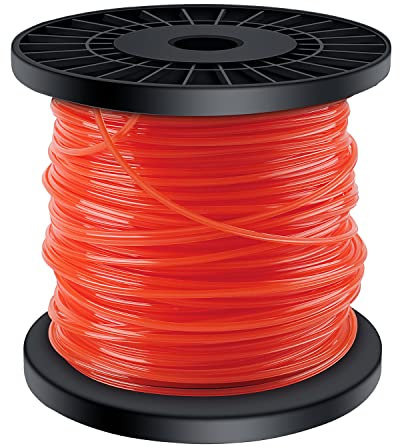 OMECO Mähfaden Trimmerfäden 2,8mm Rasentrimmer Ersatzfaden Trimmer Freischneider Faden für Motorsense Park Garden Rasen Gras Star Form Orange Nylonfaden 100m