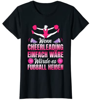 Cheerleading Choreographie Geschenkideen Cheerleaderverein Wenn Cheerleading einfach wäre T-Shirt für Cheerleaderinnen, Damen, Schwarz, XS, Kurzarm