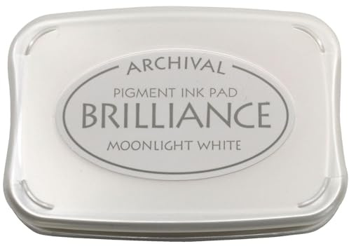 Artoz Stempelkissen Brilliance Weiß – 97 x 67 x 18 mm – metallische Stempelkissen-Farbe zum Stempeln auf Papier, Karten für Einladungen, Grüße oder zur Hochzeit