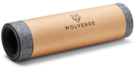 Wolvende Premium filt skrivbordsmatta | Stor 40 cm x 90 cm | Multifunktionell skrivbordsdyna för hemmakontor | Mittgrå