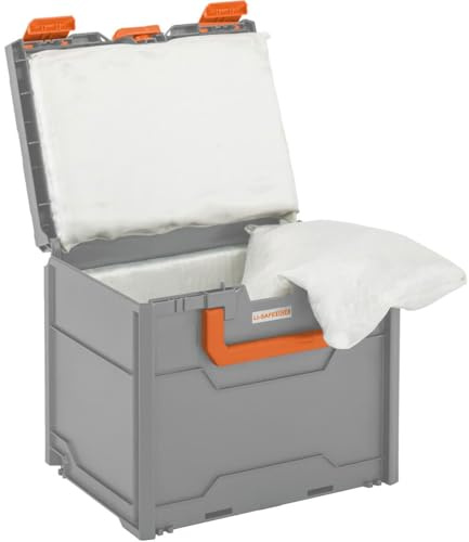 CEMO | Boîte de Protection Contre l'incendie pour accumulateurs Li-Safe | pour Le Stockage et Le Transport | modèle 3-S | L x l x h 400 x 300 x 340 mm