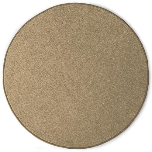 KARAT Teppich rund Ø 120cm Hellbraun - Moderner Flauschiger Velours Kurzflor Teppich für Kinderzimmer - Spielteppich, Kinderteppich Krokodil