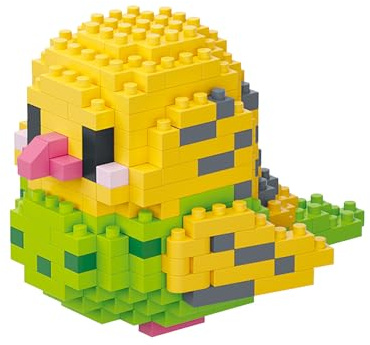 NOOLY Perroquet Kit de Briques de Construction Micro Ensemble de Blocs de Construction en Forme D'oiseau Décoration pour la Maison et Le Bureau WKLJM-01 253 Pièces (Jaune et Vert)