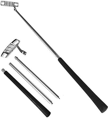 Golf Putte, Aluminum Alloy 3 Section Two Way Putter with Balls, Kids Adults Clubs Accessories, Left and Right Handed Easily Use (As show