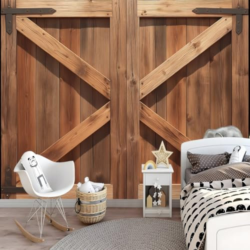 Papel Pintado de Tela No Tejida, Caja de madera minimalista Papel Pintado Impreso de Fondo, Amarillo Revestimiento Decorativo de Tela No Tejida para Sala de Estar Y Dormitorio 250 x 175 cm