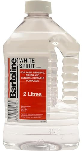 White Spirit 2 litres Multi-Purpose Paint Solvent for Stripping Paint, Cleaning Paint Brushes & General Cleaning Purposes - Paint Thinner, Stain Remover, Oil Based Paint Cleaner - Sold by ANGIX